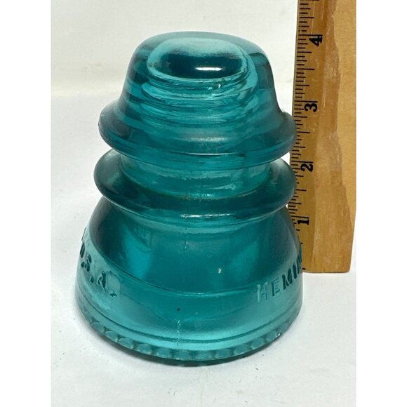 Hemingray 42 Aqua Glass Insulator Vintage Made in USA Power Pole Collectible - Picture 5 of 7